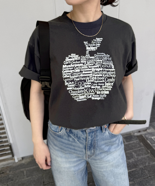 HANDTEX(ハンドテックス)の「別注【HANDTEX/ハンドテックス】プリントTEE(Tシャツ/カットソー・レディース・ブラック系その他/ブラック/ネイビー/ホワイト・FREE)」の2枚目の写真