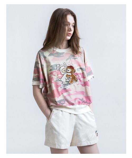 AAPE BY A BATHING APE（エーエイプバイアベイシングエイプ）の「AAPE MAIN WOVEN SHORTS（その他パンツ・レディース・アイボリー/ライトピンク・X-SMALL/XX-SMALL/SMALL）」の11枚目の写真