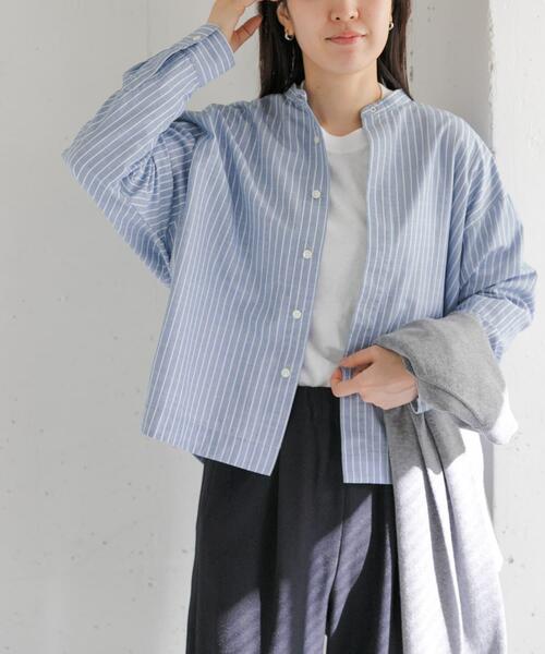 FORK&SPOON（フォークアンドスプーン）の「FORK&SPOON　ギボシコクーンロングスリーブシャツ（シャツ/ブラウス・レディース・ブルー系その他/ブラック系その他/オフホワイト・1）」の3枚目の写真