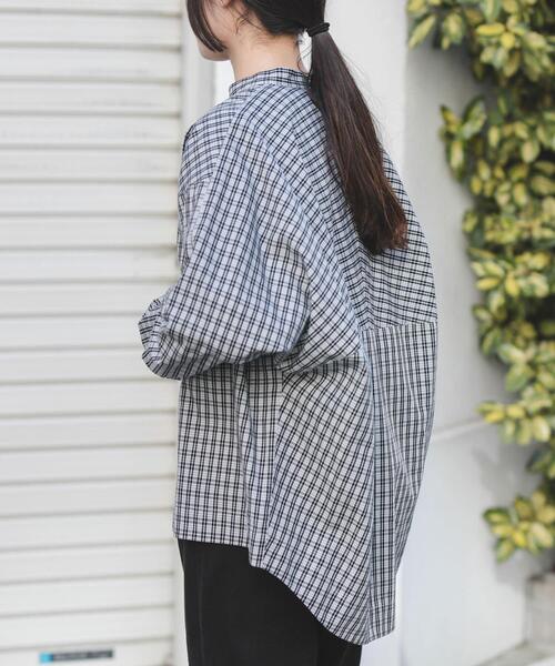 FORK&SPOON（フォークアンドスプーン）の「FORK&SPOON　ギボシコクーンロングスリーブシャツ（シャツ/ブラウス・レディース・ブルー系その他/ブラック系その他/オフホワイト・1）」の5枚目の写真