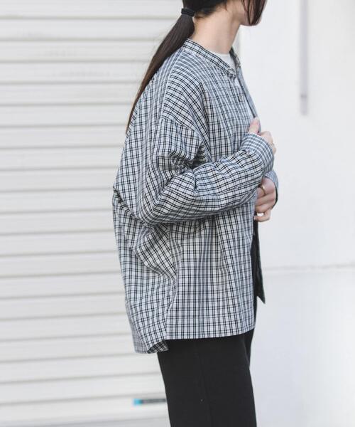 FORK&SPOON（フォークアンドスプーン）の「FORK&SPOON　ギボシコクーンロングスリーブシャツ（シャツ/ブラウス・レディース・ブルー系その他/ブラック系その他/オフホワイト・1）」の7枚目の写真