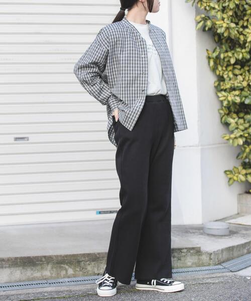 FORK&SPOON（フォークアンドスプーン）の「FORK&SPOON　ギボシコクーンロングスリーブシャツ（シャツ/ブラウス・レディース・ブルー系その他/ブラック系その他/オフホワイト・1）」の8枚目の写真