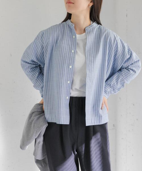 FORK&SPOON（フォークアンドスプーン）の「FORK&SPOON　ギボシコクーンロングスリーブシャツ（シャツ/ブラウス・レディース・ブルー系その他/ブラック系その他/オフホワイト・1）」の19枚目の写真