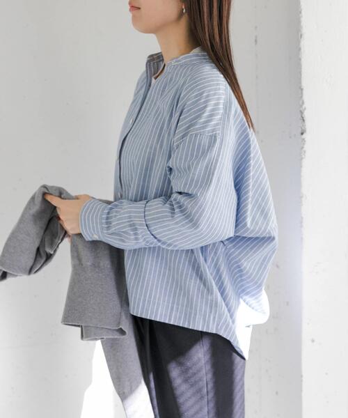 FORK&SPOON（フォークアンドスプーン）の「FORK&SPOON　ギボシコクーンロングスリーブシャツ（シャツ/ブラウス・レディース・ブルー系その他/ブラック系その他/オフホワイト・1）」の20枚目の写真