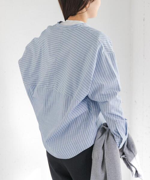 FORK&SPOON（フォークアンドスプーン）の「FORK&SPOON　ギボシコクーンロングスリーブシャツ（シャツ/ブラウス・レディース・ブルー系その他/ブラック系その他/オフホワイト・1）」の22枚目の写真