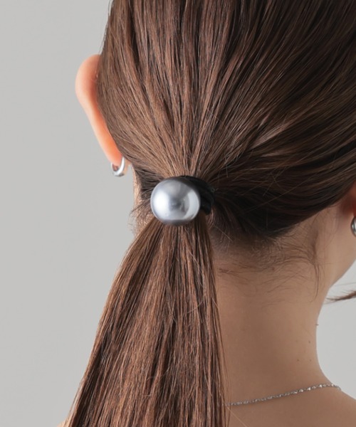 【4色展開】 ビッグパール ヘアゴム
