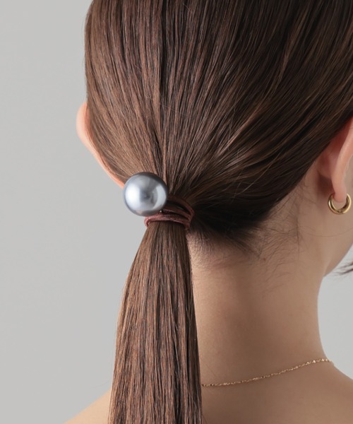 【4色展開】 ビッグパール ヘアゴム