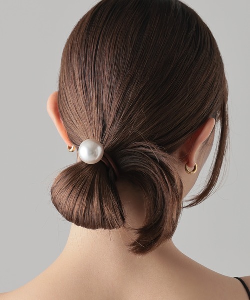【4色展開】 ビッグパール ヘアゴム