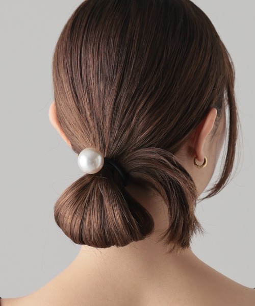 【4色展開】 ビッグパール ヘアゴム