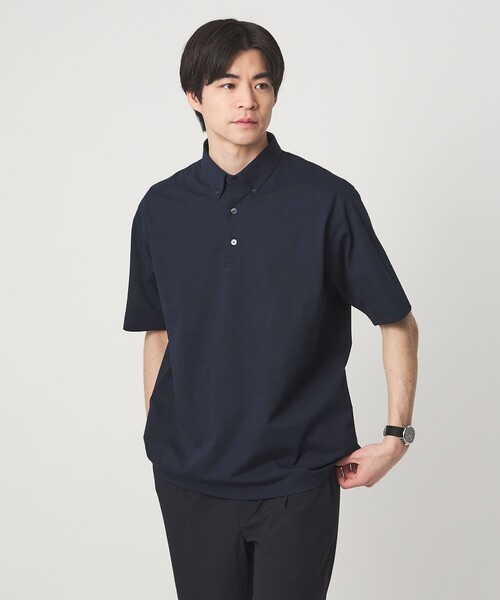 green label relaxing（グリーンレーベルリラクシング）の「ドライ サッカー ボタンダウン 半袖 ポロシャツ -吸水速乾-（ポロシャツ・メンズ・ダークグレー/ライトグレー/ネイビー・M/S/XXL/XL/L）」の3枚目の写真