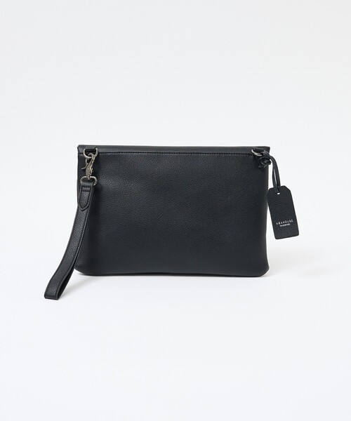 ABAHOUSE les essentiels(アバハウスレエッセンシャル アバハウス エッセンシャル)の「【ABAHOUSE les essentiels】定番2wayショルダー / スプリットレザー/シュリンク/ショルダーバッグ/クラッチバッグ(ショルダーバッグ・メンズ・ネイビー/ブラック/グレー・フリー)」の5枚目の写真