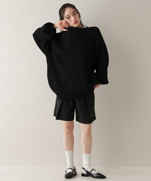 RAGEBLUE(レイジブルー)の「スウェットライクルーズニットチュニック(Tシャツ/カットソー・レディース・ブラック/グレー・FREE)」の4枚目の写真