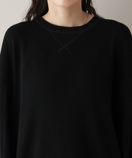 RAGEBLUE(レイジブルー)の「スウェットライクルーズニットチュニック(Tシャツ/カットソー・レディース・ブラック/グレー・FREE)」の14枚目の写真