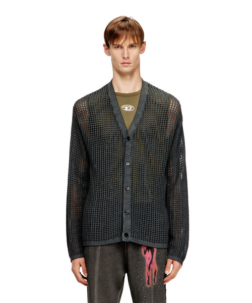 DIESEL(ディーゼル)の「メンズ カーディガン K-ROQUETE(カーディガン/ボレロ・メンズ・チャコールグレー・LARGE/SMALL/MEDIUM)」の1枚目の写真