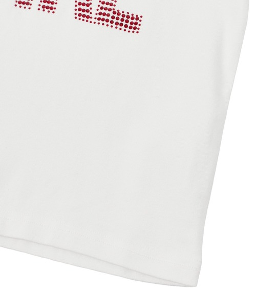 X-girl(エックスガール)の「RHINESTONE VERTICAL LOGO RAGLAN S/S BABY TEE(Tシャツ/カットソー・レディース・ブラック/ホワイト/ピンク・S/M)」の13枚目の写真