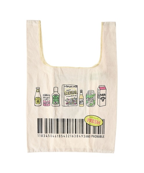 BACKYARD FAMILY(バックヤードファミリー)の「AND PACKABLE ミニマルシェバッグ(エコバッグ/サブバッグ・レディース・ライトブルー/Red/レモンイエロー/ブルー系/イエロー/ベージュ/オレンジ/ベージュ×ブラック/ブラック/グレー系その他・FREE)」の4枚目の写真