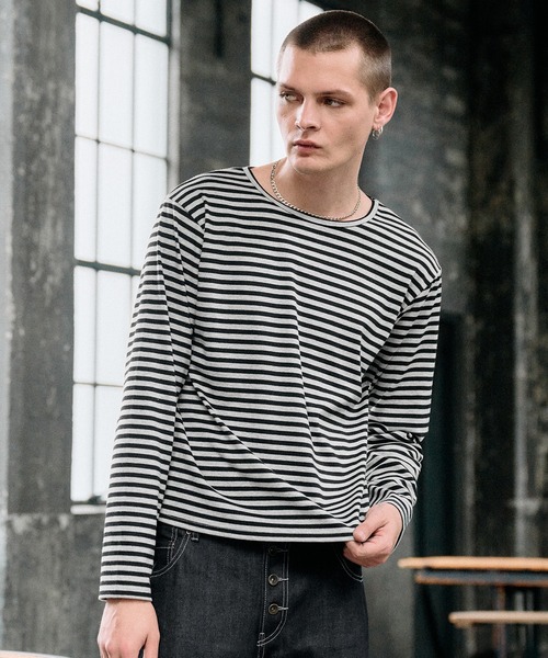 Regen Glanz（レーゲングランツ）の「relax crewneck box longsleeve T-shirt / リラックスクルーネックボックスロングスリーブTシャツ（Tシャツ/カットソー・メンズ・ブラック/グレー/ライトホワイト・SMALL/LARGE/MEDIUM）」の3枚目の写真