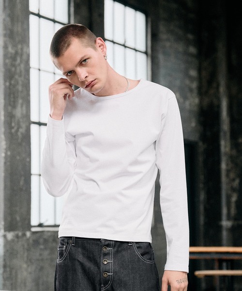 Regen Glanz（レーゲングランツ）の「relax crewneck box longsleeve T-shirt / リラックスクルーネックボックスロングスリーブTシャツ（Tシャツ/カットソー・メンズ・ブラック/グレー/ライトホワイト・SMALL/LARGE/MEDIUM）」の7枚目の写真