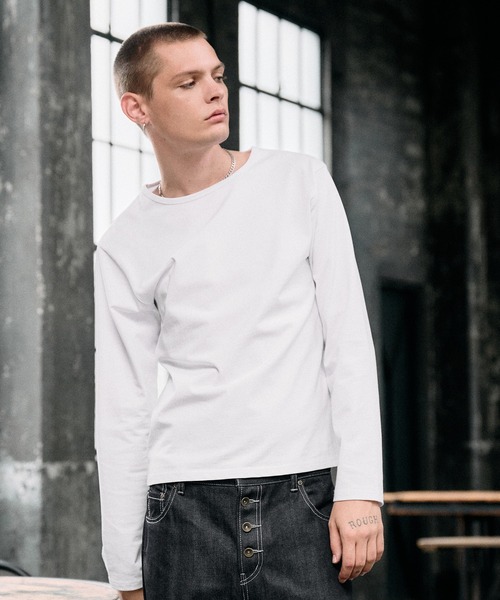 Regen Glanz（レーゲングランツ）の「relax crewneck box longsleeve T-shirt / リラックスクルーネックボックスロングスリーブTシャツ（Tシャツ/カットソー・メンズ・ブラック/グレー/ライトホワイト・SMALL/LARGE/MEDIUM）」の8枚目の写真