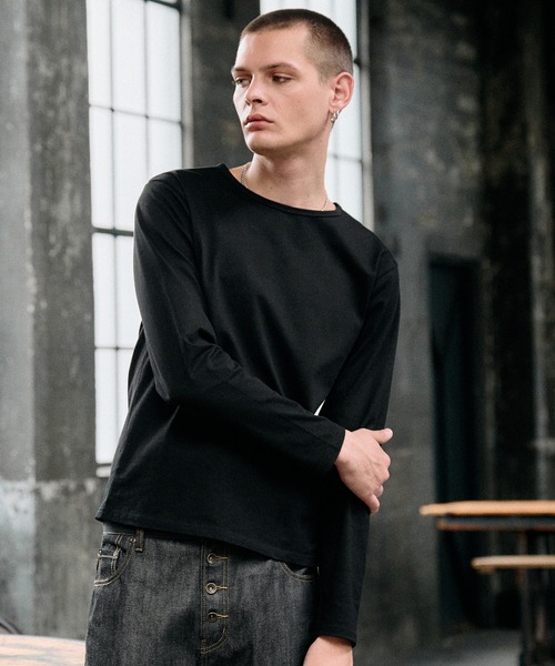 Regen Glanz（レーゲングランツ）の「relax crewneck box longsleeve T-shirt / リラックスクルーネックボックスロングスリーブTシャツ（Tシャツ/カットソー・メンズ・ブラック/グレー/ライトホワイト・SMALL/LARGE/MEDIUM）」の18枚目の写真