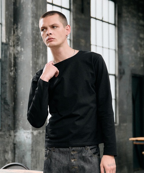 Regen Glanz（レーゲングランツ）の「relax crewneck box longsleeve T-shirt / リラックスクルーネックボックスロングスリーブTシャツ（Tシャツ/カットソー・メンズ・ブラック/グレー/ライトホワイト・SMALL/LARGE/MEDIUM）」の21枚目の写真