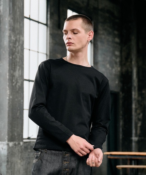 Regen Glanz（レーゲングランツ）の「relax crewneck box longsleeve T-shirt / リラックスクルーネックボックスロングスリーブTシャツ（Tシャツ/カットソー・メンズ・ブラック/グレー/ライトホワイト・SMALL/LARGE/MEDIUM）」の20枚目の写真