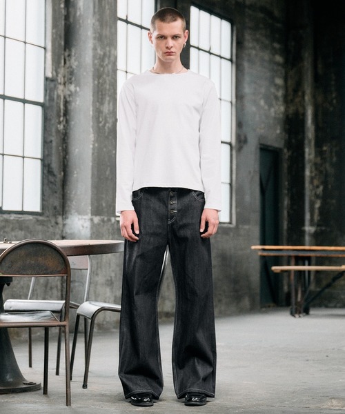 Regen Glanz（レーゲングランツ）の「relax crewneck box longsleeve T-shirt / リラックスクルーネックボックスロングスリーブTシャツ（Tシャツ/カットソー・メンズ・ブラック/グレー/ライトホワイト・SMALL/LARGE/MEDIUM）」の10枚目の写真