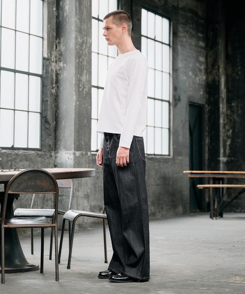 Regen Glanz（レーゲングランツ）の「relax crewneck box longsleeve T-shirt / リラックスクルーネックボックスロングスリーブTシャツ（Tシャツ/カットソー・メンズ・ブラック/グレー/ライトホワイト・SMALL/LARGE/MEDIUM）」の11枚目の写真