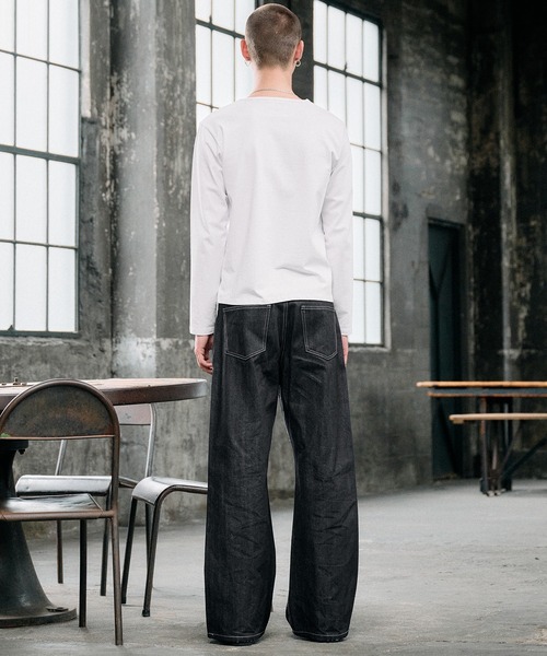 Regen Glanz（レーゲングランツ）の「relax crewneck box longsleeve T-shirt / リラックスクルーネックボックスロングスリーブTシャツ（Tシャツ/カットソー・メンズ・ブラック/グレー/ライトホワイト・SMALL/LARGE/MEDIUM）」の12枚目の写真