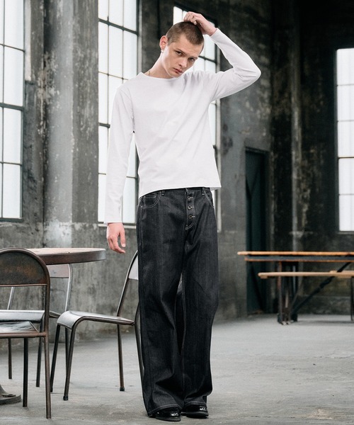 Regen Glanz（レーゲングランツ）の「relax crewneck box longsleeve T-shirt / リラックスクルーネックボックスロングスリーブTシャツ（Tシャツ/カットソー・メンズ・ブラック/グレー/ライトホワイト・SMALL/LARGE/MEDIUM）」の13枚目の写真