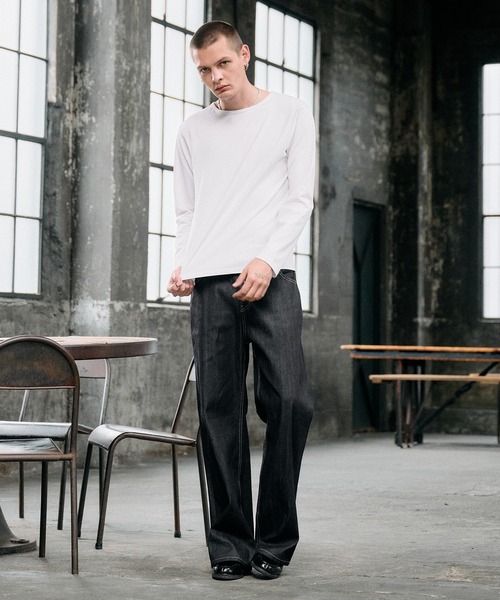 Regen Glanz（レーゲングランツ）の「relax crewneck box longsleeve T-shirt / リラックスクルーネックボックスロングスリーブTシャツ（Tシャツ/カットソー・メンズ・ブラック/グレー/ライトホワイト・SMALL/LARGE/MEDIUM）」の15枚目の写真