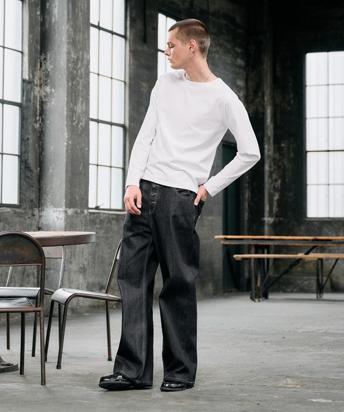 Regen Glanz（レーゲングランツ）の「relax crewneck box longsleeve T-shirt / リラックスクルーネックボックスロングスリーブTシャツ（Tシャツ/カットソー・メンズ・ブラック/グレー/ライトホワイト・SMALL/LARGE/MEDIUM）」の17枚目の写真