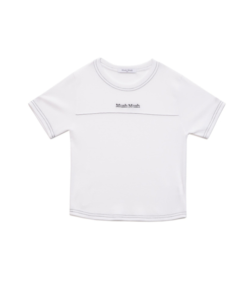 muahmuah（ムーアムーア）の「クロップポイントピンタック半袖Tシャツ [3色]（Tシャツ/カットソー・レディース・グレー/アイボリー/ブラック・FREE）」の12枚目の写真
