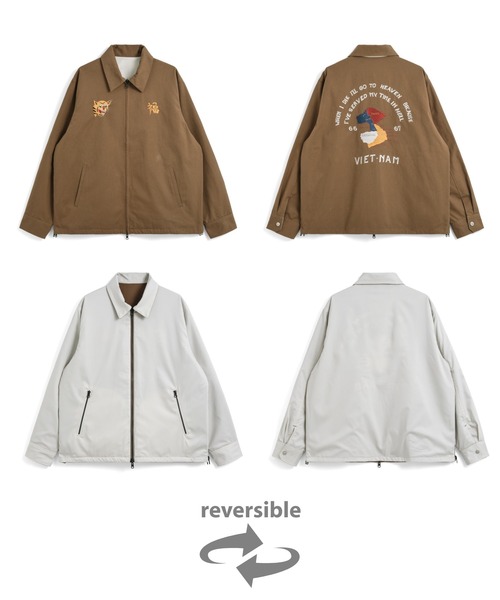 TAION（タイオン）の「【TAION(タイオン)】〈ユニセックス〉ノンダウン ジャパンスペシャル リバーシブル ベトジャン（その他アウター・メンズ・チョコ/レオパード/ブラック系その他7/ライトインディゴブルー/オフホワイト/インディゴブルー・M/L/XL/2XL/S）」の4枚目の写真