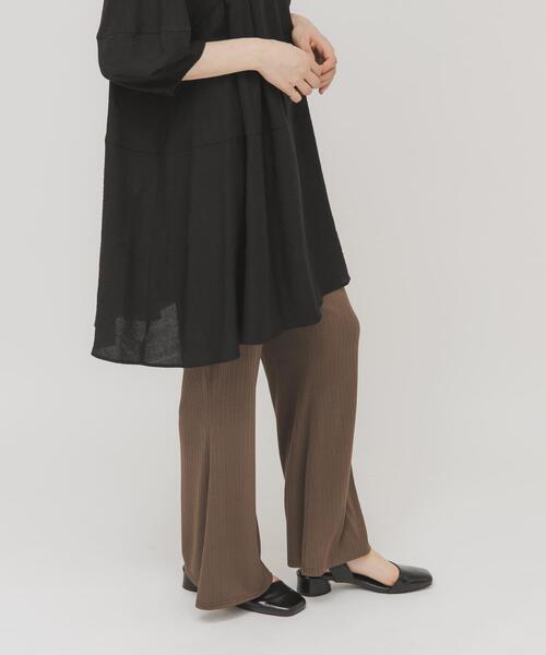 KBF（ケイビーエフ）の「イージーRIBフレアパンツ（その他パンツ・レディース・ブラウン/アイボリー/ブラック・ONE）」の16枚目の写真