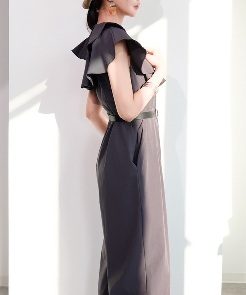 DRESS PLUS(ドレスプラス)の「ラッシュガード オールインワン フリル付き(サロペット/オーバーオール・レディース・ブラック/チャコール/ダークベージュ・M/L)」の10枚目の写真