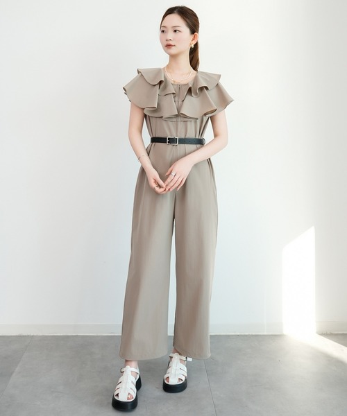 DRESS PLUS(ドレスプラス)の「ラッシュガード オールインワン フリル付き(サロペット/オーバーオール・レディース・ブラック/チャコール/ダークベージュ・M/L)」の21枚目の写真