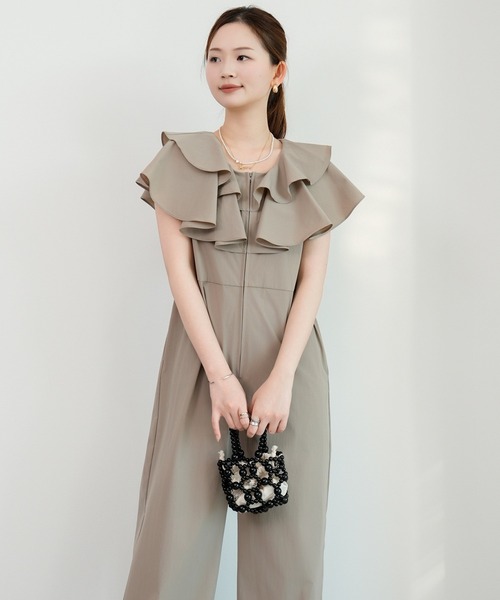 DRESS PLUS(ドレスプラス)の「ラッシュガード オールインワン フリル付き(サロペット/オーバーオール・レディース・ブラック/チャコール/ダークベージュ・M/L)」の22枚目の写真