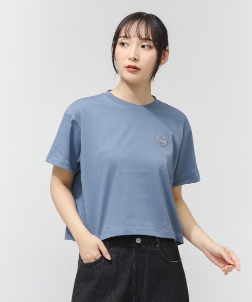 CONVERSE（コンバース）の「【別注】コンバース  AP EM HEART EB TEE L 半袖Tシャツ 限定コラボ（Tシャツ/カットソー・レディース・スモークピンク/ブルーグレー/ダークブラウン/ホワイト・S/M/L）」の3枚目の写真