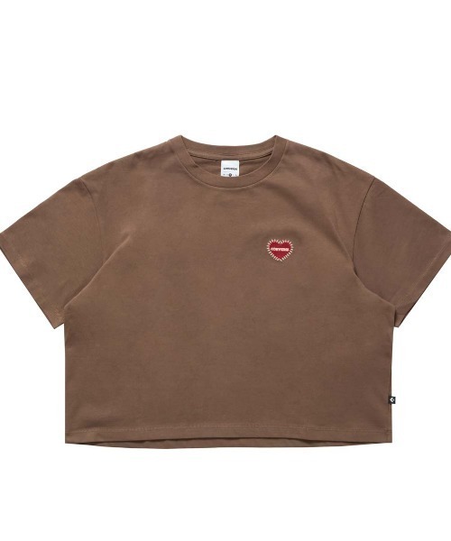 CONVERSE（コンバース）の「【別注】コンバース  AP EM HEART EB TEE L 半袖Tシャツ 限定コラボ（Tシャツ/カットソー・レディース・スモークピンク/ブルーグレー/ダークブラウン/ホワイト・S/M/L）」の7枚目の写真