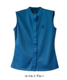 DOCUS（ドゥーカス）の「【DOCUS】（ドゥーカス）レディース ノースリーブ スタンドカラーシャツ｜比翼仕立て（ゴルフグッズ）」