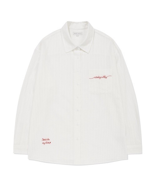 Wacky WiLLy(ワッキーウィリー)の「WOMEN'S BASIC COTTON OVERFIT SHIRT(シャツ/ブラウス・レディース・スカイブルー/ピンク/ホワイト・FREE)」の1枚目の写真