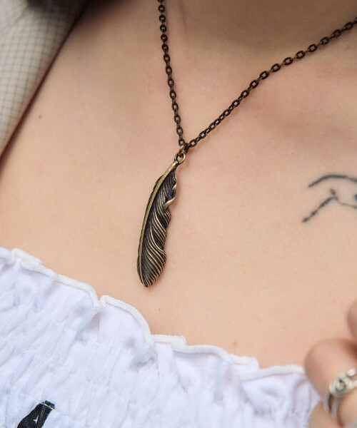 Subciety(サブサエティ)の「Metal necklace-feather-(ネックレス・メンズ・アンティークゴールド/アンティークシルバー・FREE)」の18枚目の写真