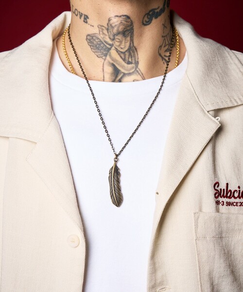 Subciety(サブサエティ)の「Metal necklace-feather-(ネックレス・メンズ・アンティークゴールド/アンティークシルバー・FREE)」の20枚目の写真