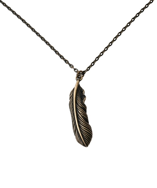 Subciety(サブサエティ)の「Metal necklace-feather-(ネックレス・メンズ・アンティークゴールド/アンティークシルバー・FREE)」の4枚目の写真