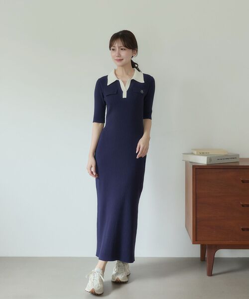 cle blatt(クレブラット)の「シグネチャーポロニットワンピース(ワンピース・レディース・ブラック/ベージュ/ネイビー・SMALL/MEDIUM)」の9枚目の写真