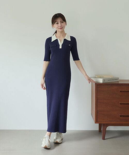 cle blatt(クレブラット)の「シグネチャーポロニットワンピース(ワンピース・レディース・ブラック/ベージュ/ネイビー・SMALL/MEDIUM)」の10枚目の写真