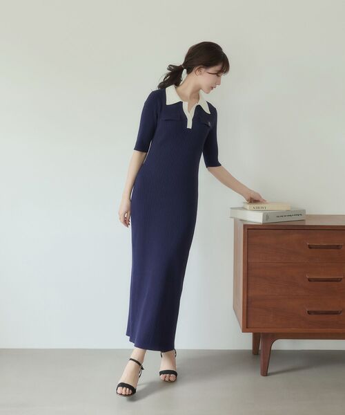 cle blatt(クレブラット)の「シグネチャーポロニットワンピース(ワンピース・レディース・ブラック/ベージュ/ネイビー・SMALL/MEDIUM)」の11枚目の写真