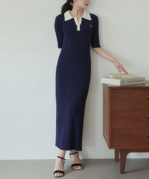 cle blatt(クレブラット)の「シグネチャーポロニットワンピース(ワンピース・レディース・ブラック/ベージュ/ネイビー・SMALL/MEDIUM)」の12枚目の写真