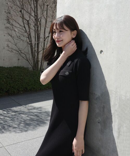cle blatt(クレブラット)の「シグネチャーポロニットワンピース(ワンピース・レディース・ブラック/ベージュ/ネイビー・SMALL/MEDIUM)」の13枚目の写真